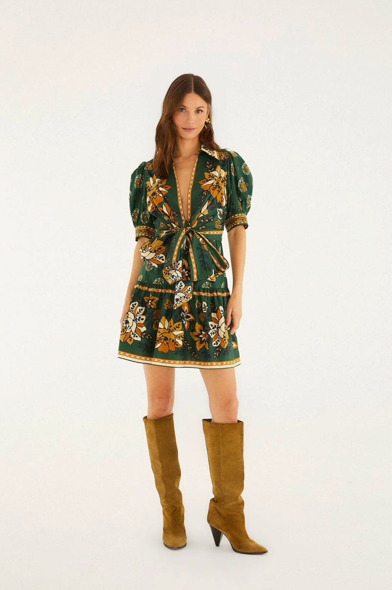 Ayla Green Mini Dress-Dresses-Uniquities