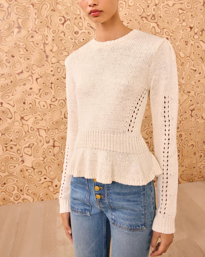 Aurelie Peplum Pullover-Sweaters-Uniquities