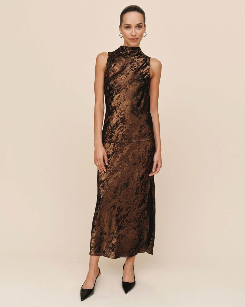 Side Slit Bias Maxi Skirt-Bottoms-Uniquities