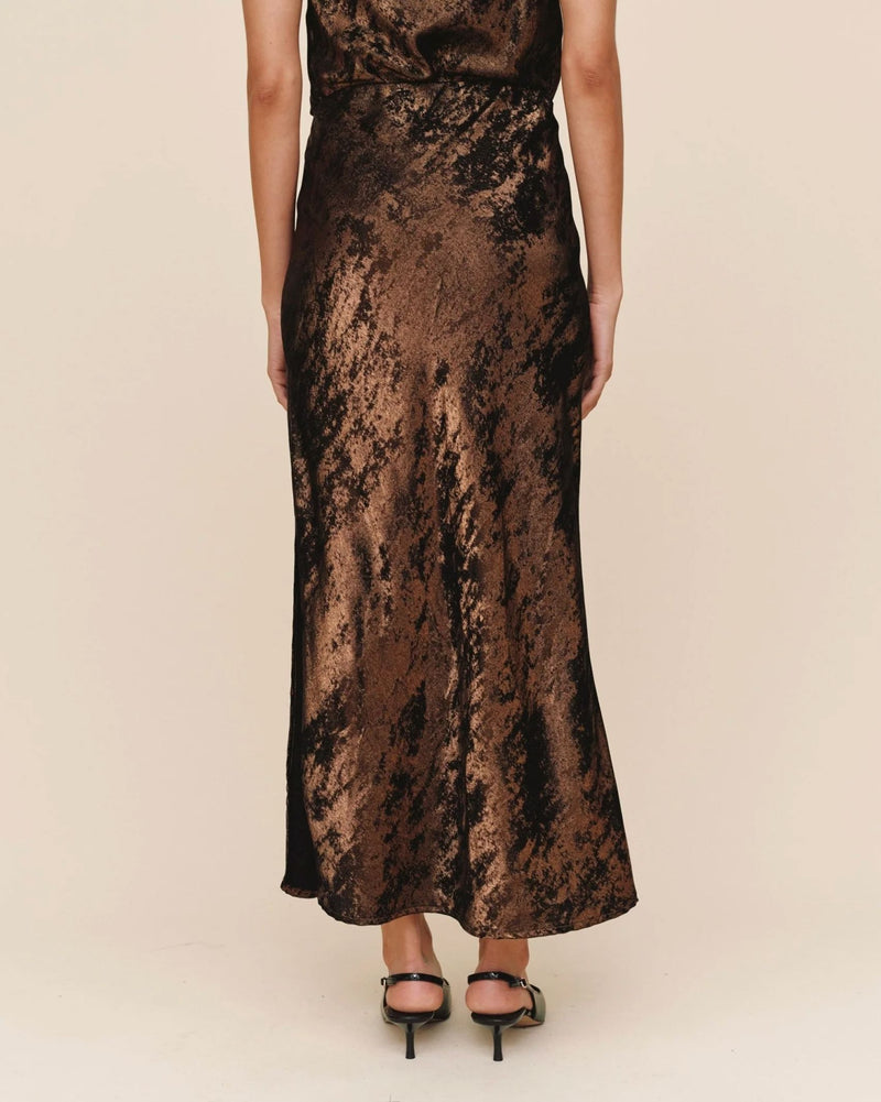 Side Slit Bias Maxi Skirt-Bottoms-Uniquities