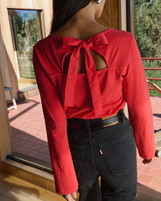 Tavin Tie Back Top-Tops/Blouses-Uniquities