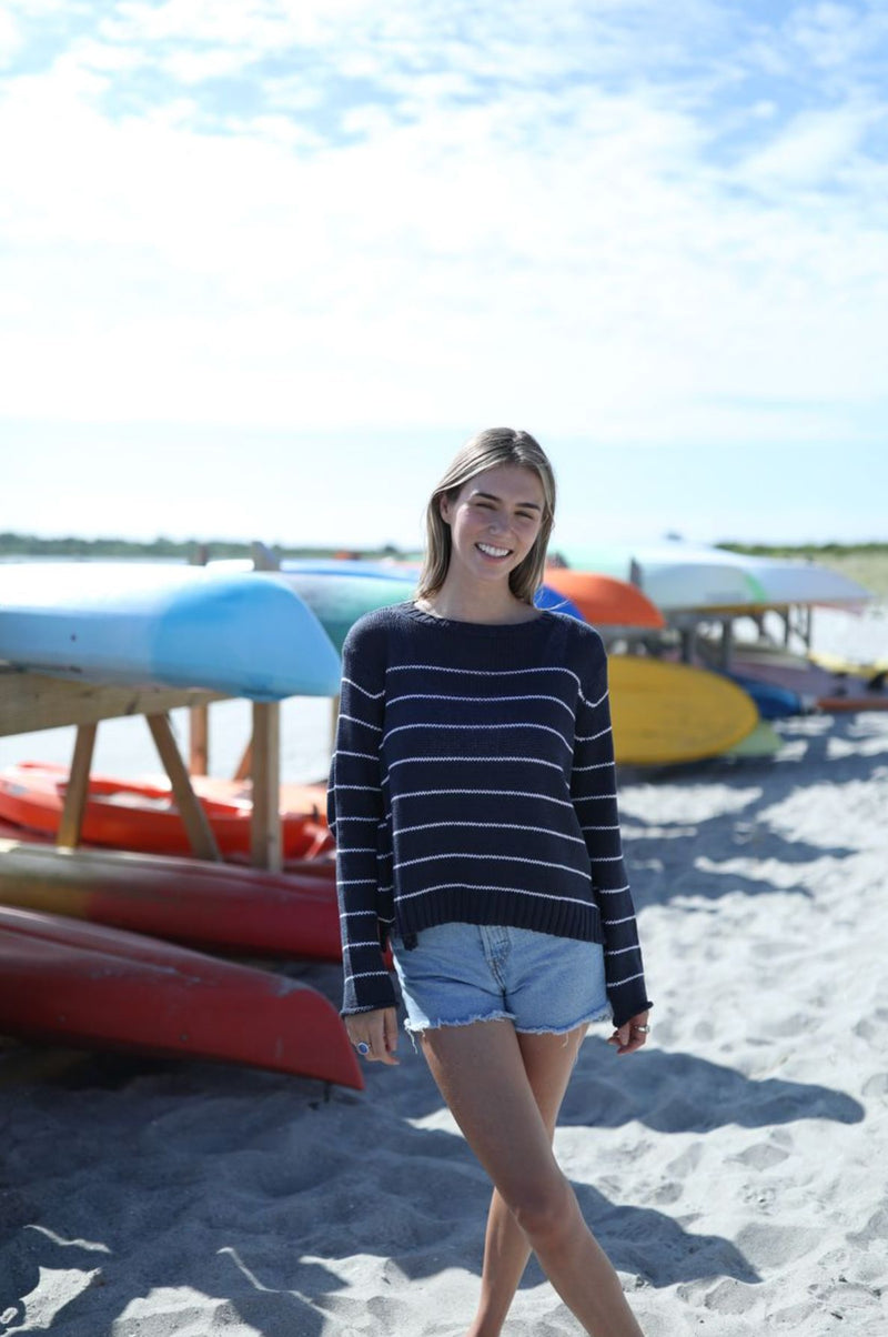 Valerie Stripe Crew-Sweaters-Uniquities