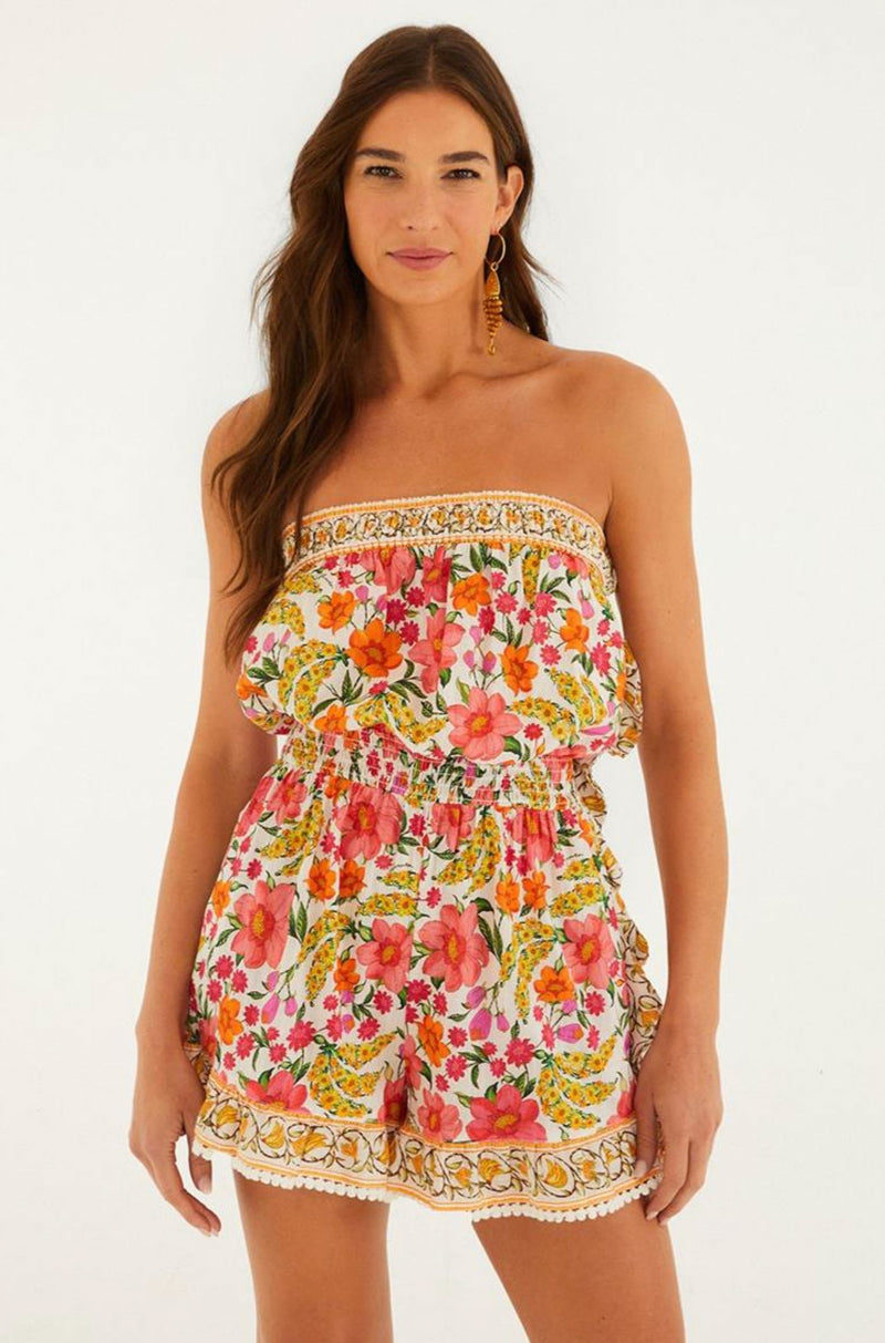 Banana Flowers Mini Romper-Jumpsuits & Rompers-Uniquities