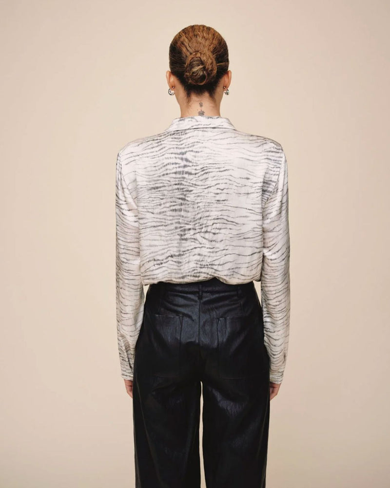 Clean Hidden Placket Shirt-Tops/Blouses-Uniquities