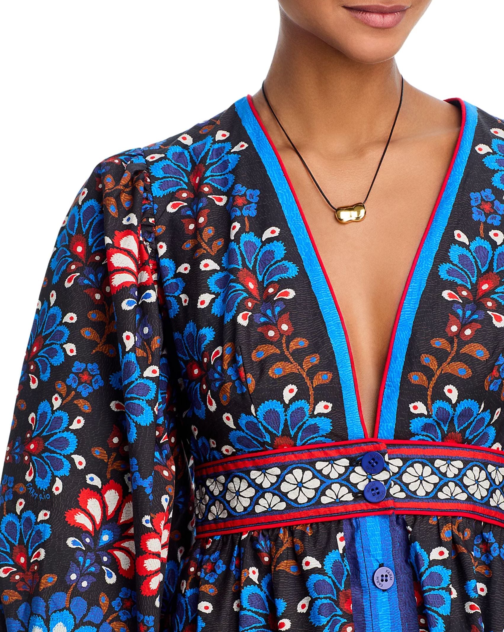 FARM Rio Latina Scarf Black Mini Dress | Print | Size M