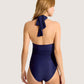 Ruched Halter One Piece-Swimwear-Uniquities