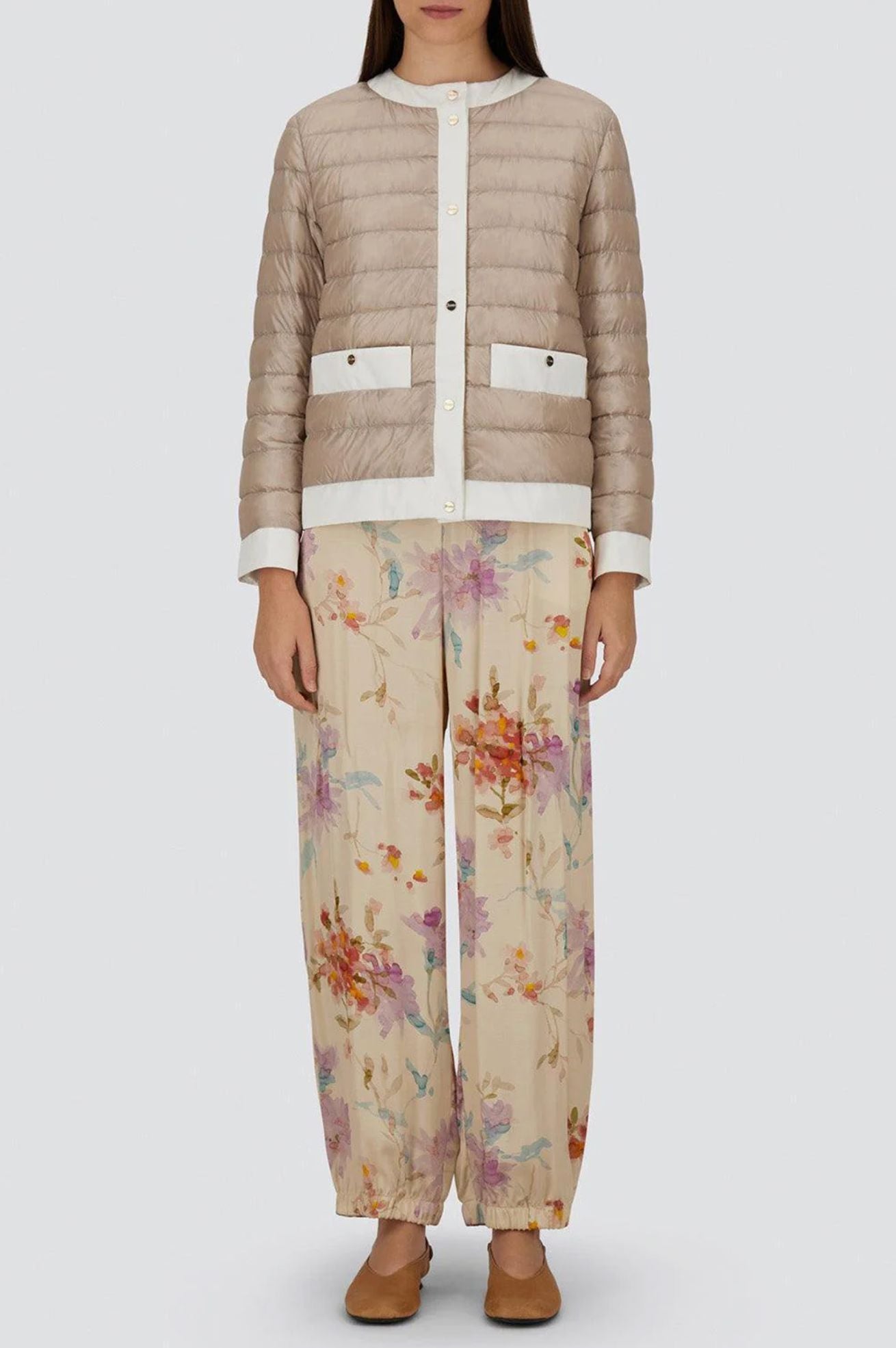 Nylon Short Collarless Jacket-Jackets-Uniquities