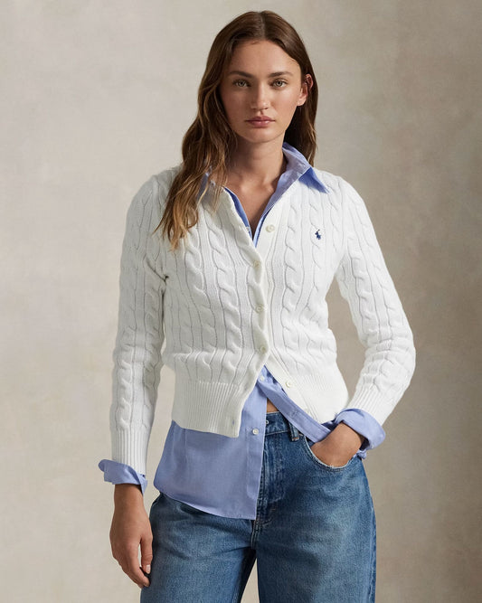 Cotton Crewneck Cardigan-Sweaters-Uniquities