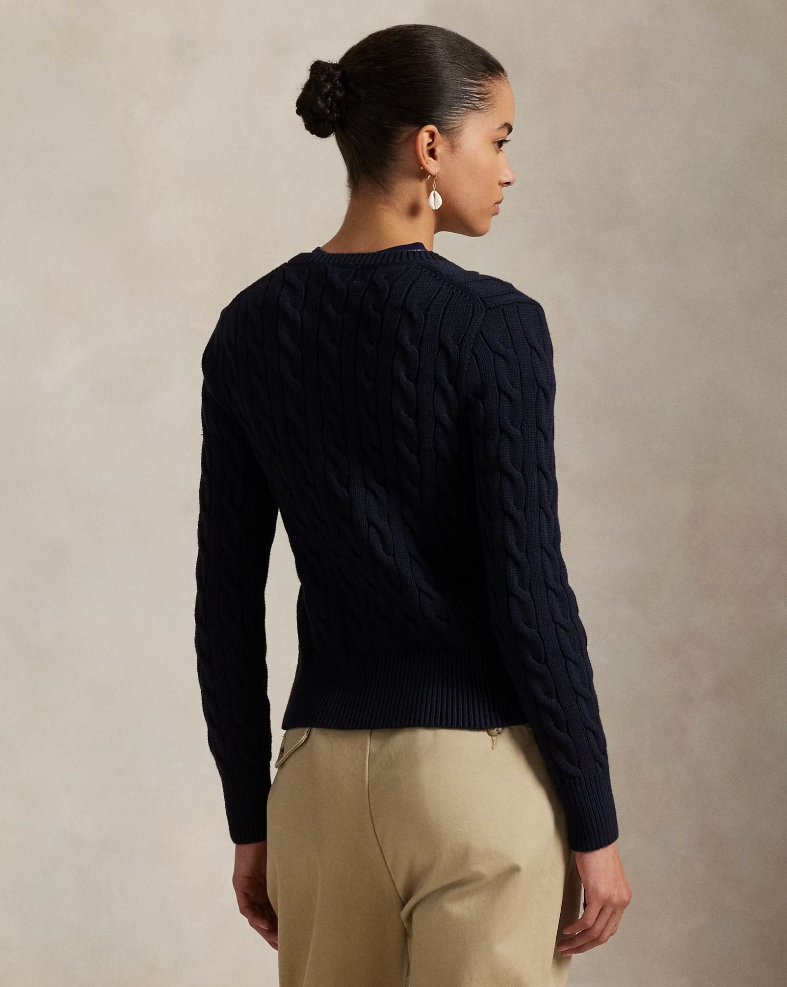 Cotton Crewneck Cardigan-Sweaters-Uniquities