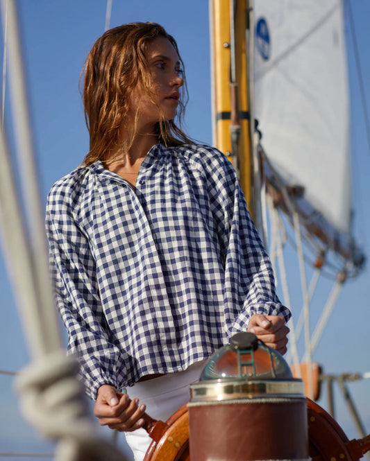 Long Sleeve Shirred Raglan Shirt-Tops/Blouses-Uniquities