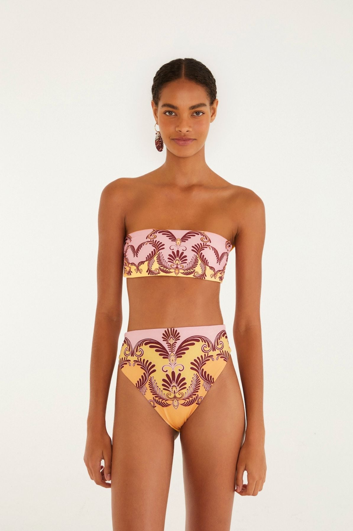 Arabesc Bandeau Bikini Top-Swimwear-Uniquities