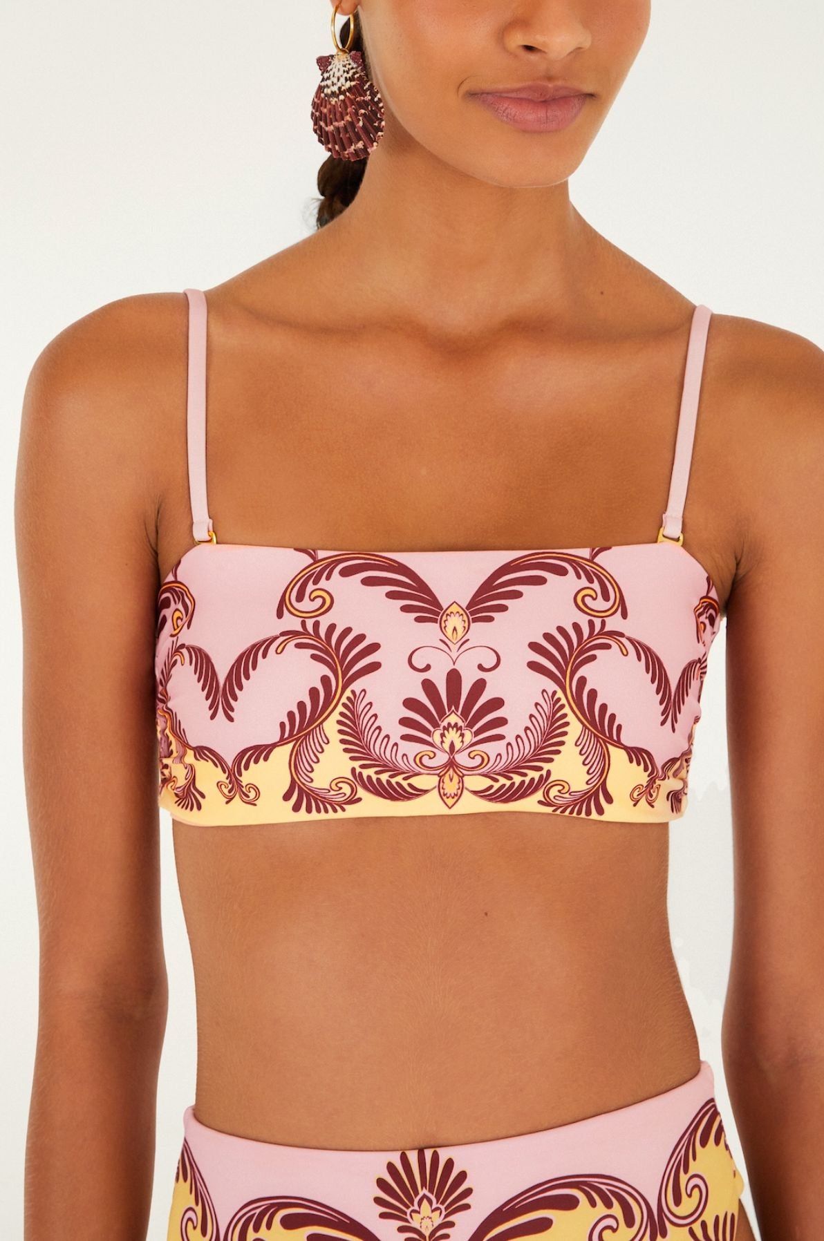 Arabesc Bandeau Bikini Top-Swimwear-Uniquities