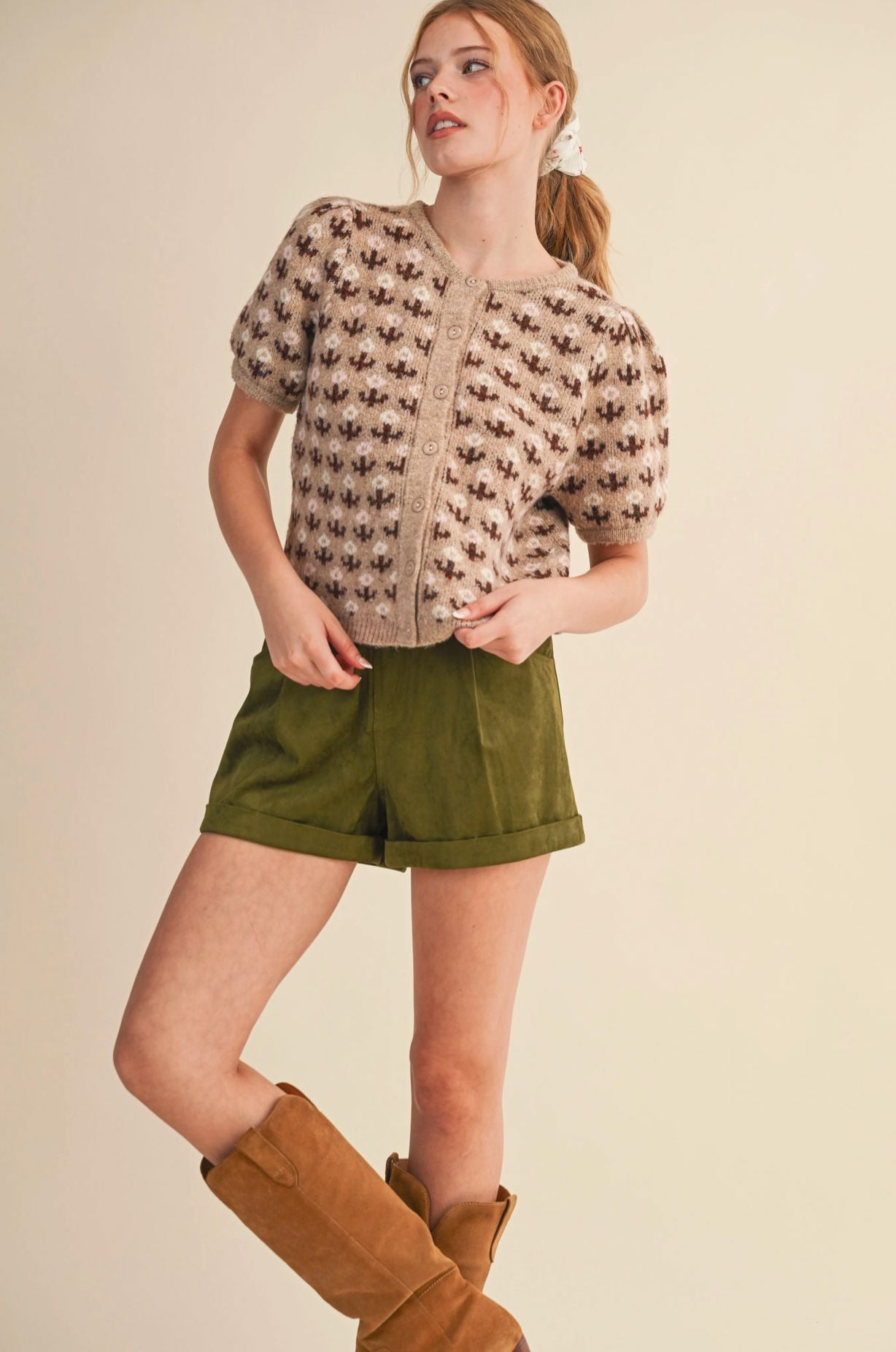 Thea Short Sleeve Cardigan-Sweaters-Uniquities