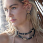 Black Bead Agate Puka Necklace-Jewelry-Uniquities