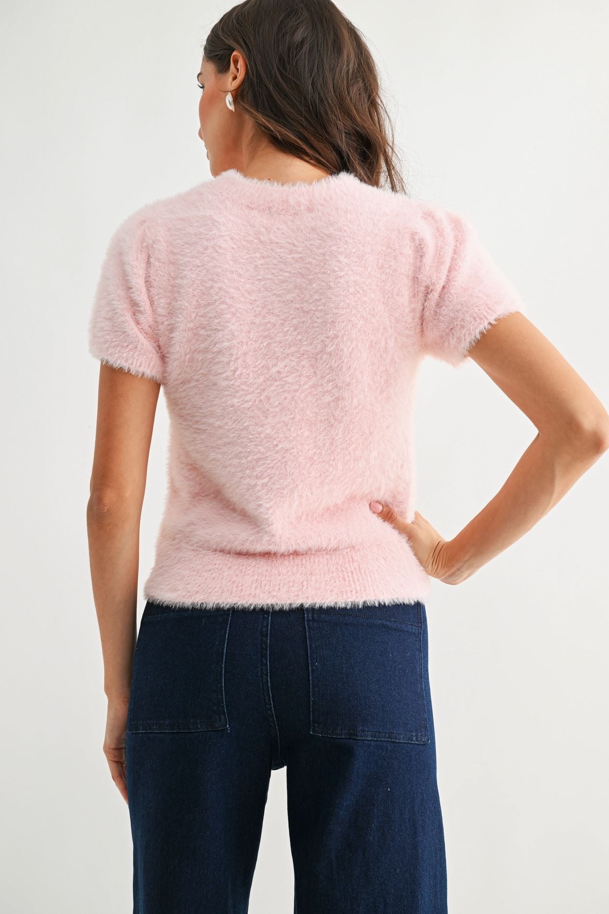 Wallace Fuzzy Sweater Top-Sweaters-Uniquities