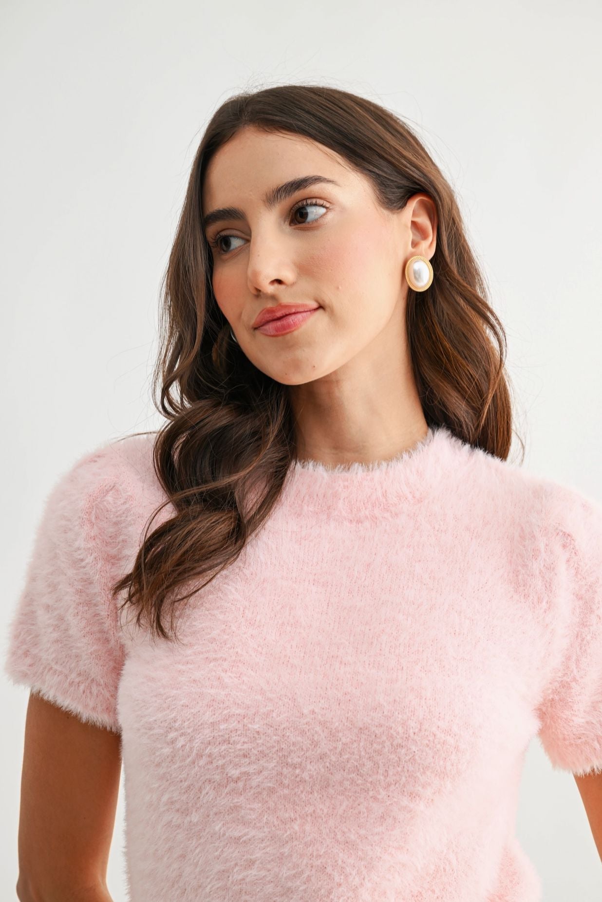 Wallace Fuzzy Sweater Top-Sweaters-Uniquities