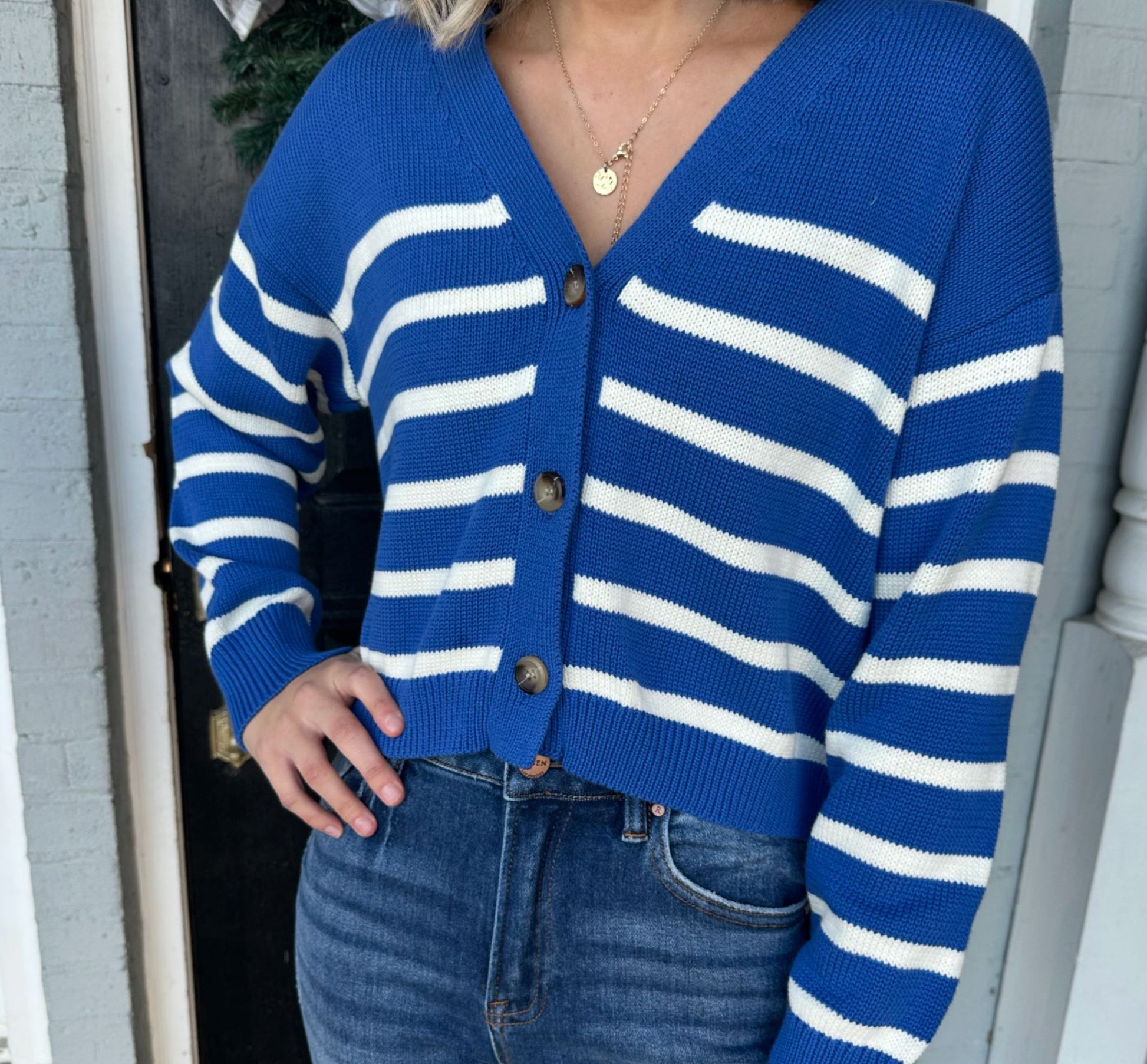 Carter Striped Cardigan-Sweaters-Uniquities