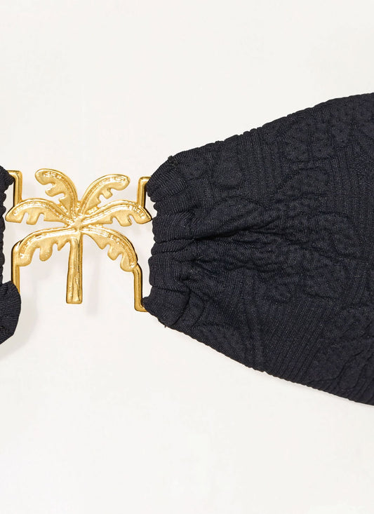 Black Palm Trees Bikini Top-Swimwear-Uniquities