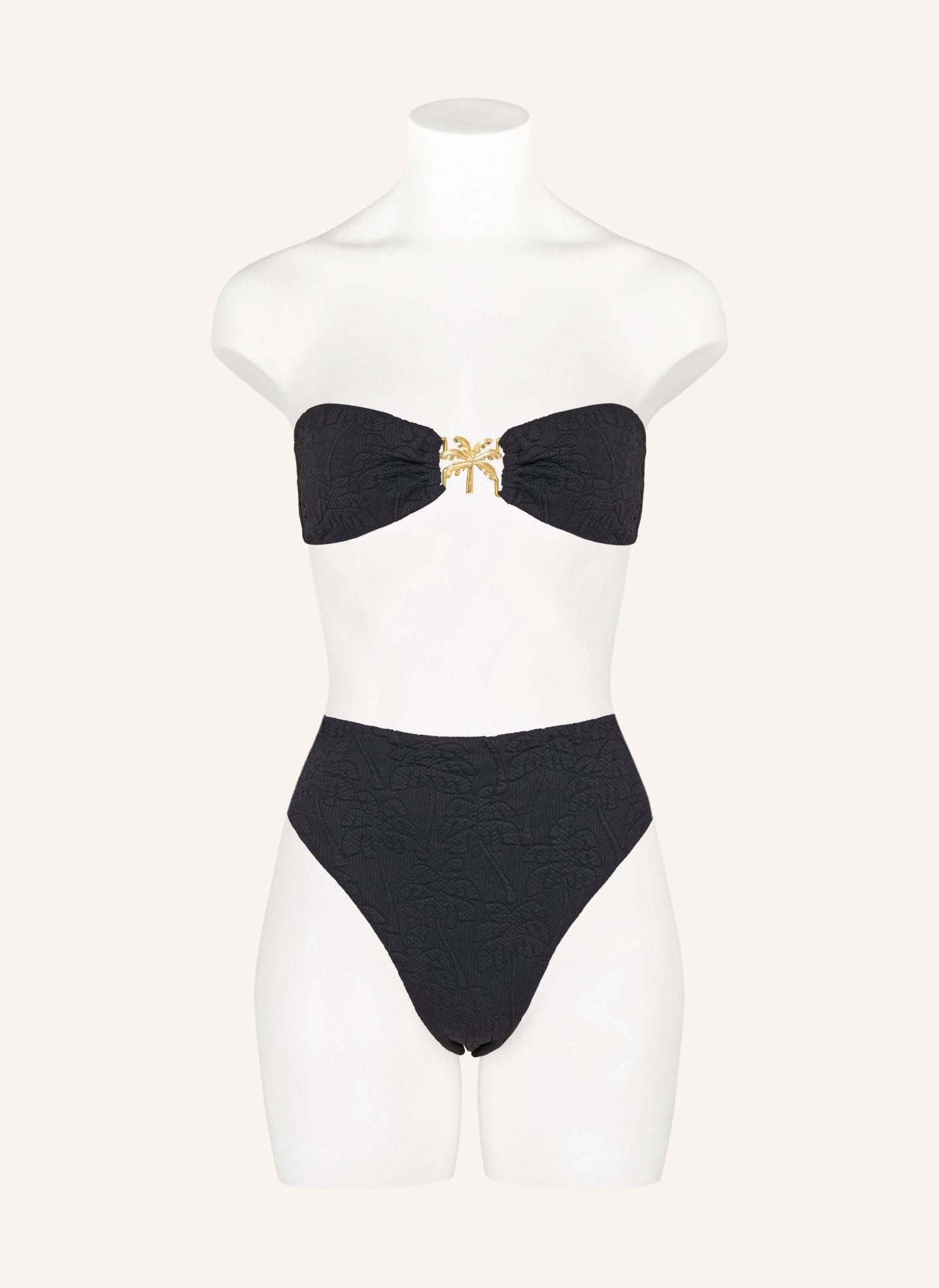Black Palm Trees Bikini Top-Swimwear-Uniquities