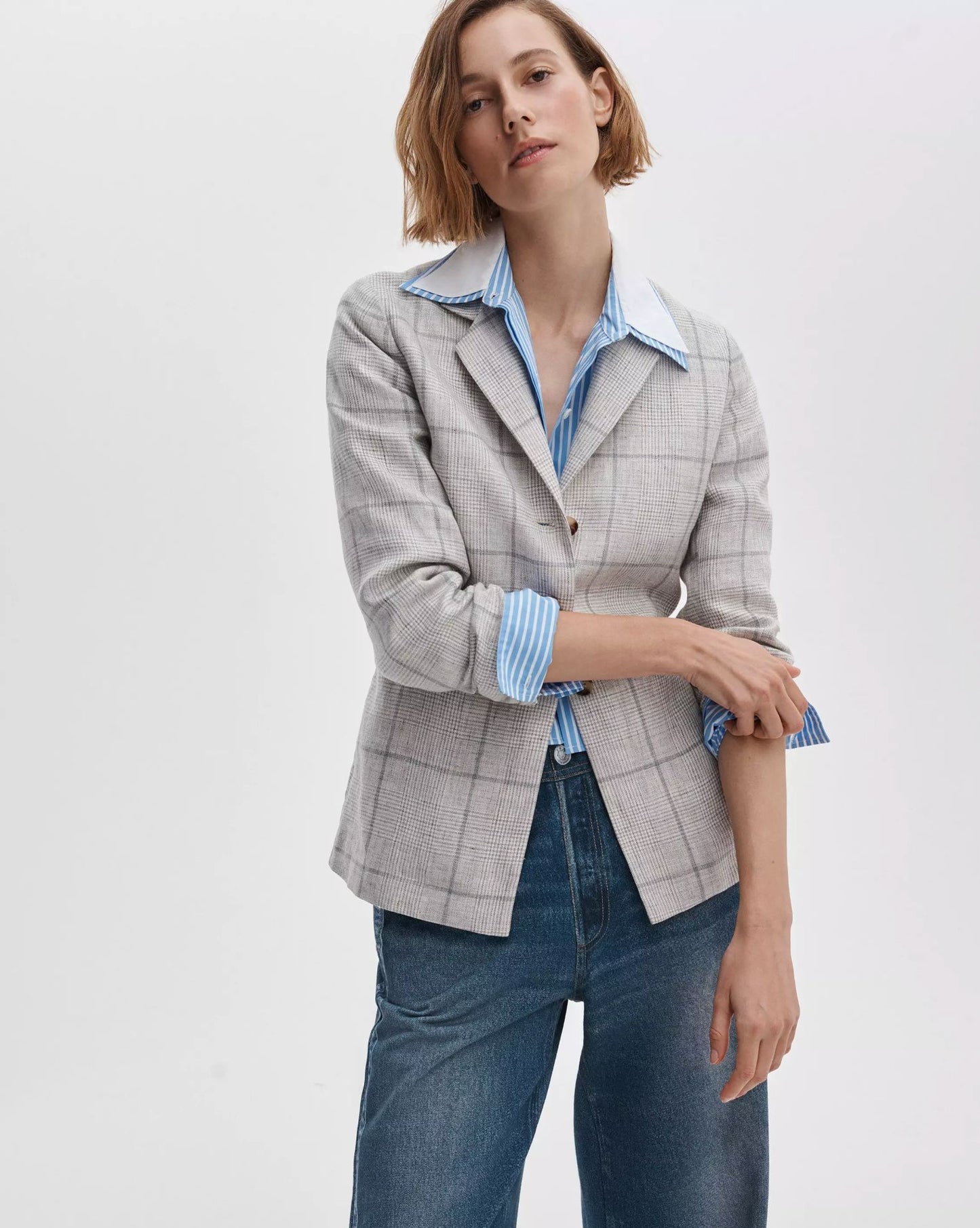 Chappell Plaid Blazer-Jackets-Uniquities