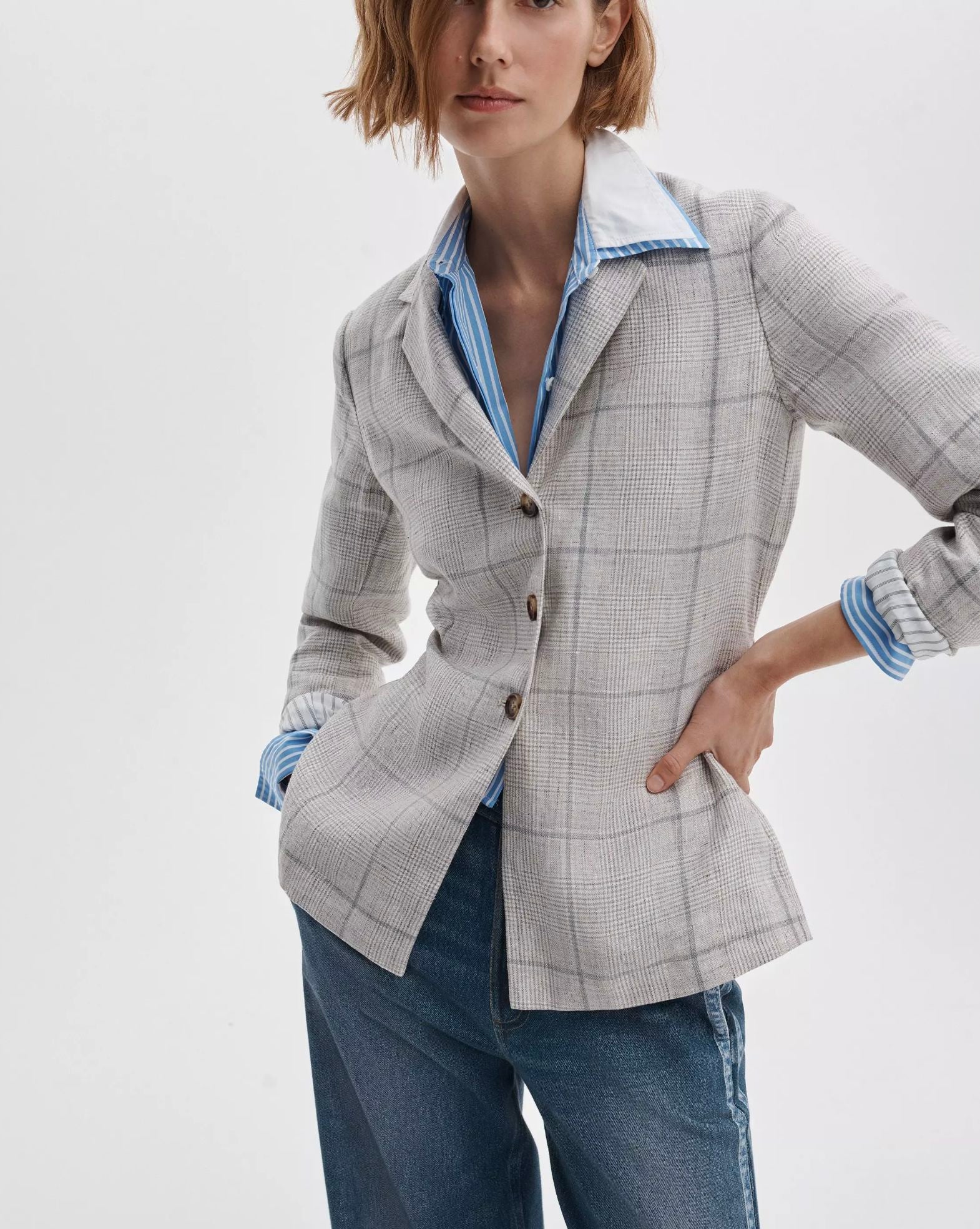 Chappell Plaid Blazer-Jackets-Uniquities