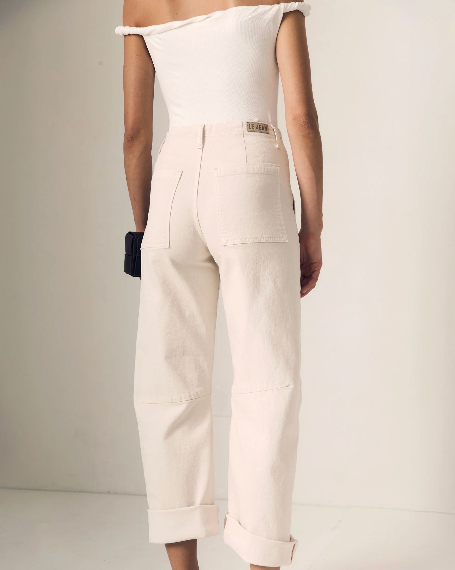 Utility Soft Barrel Jeans With Cuff-Denim-Uniquities