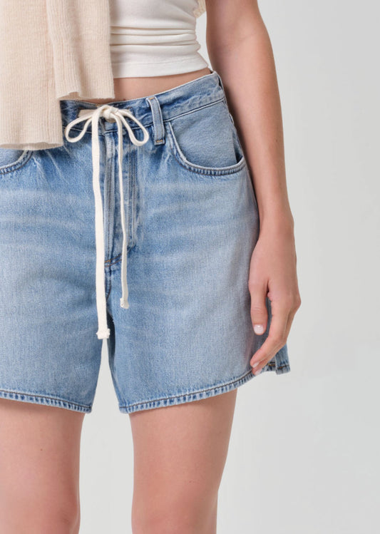 Brynn Drawstring Short-Denim-Uniquities