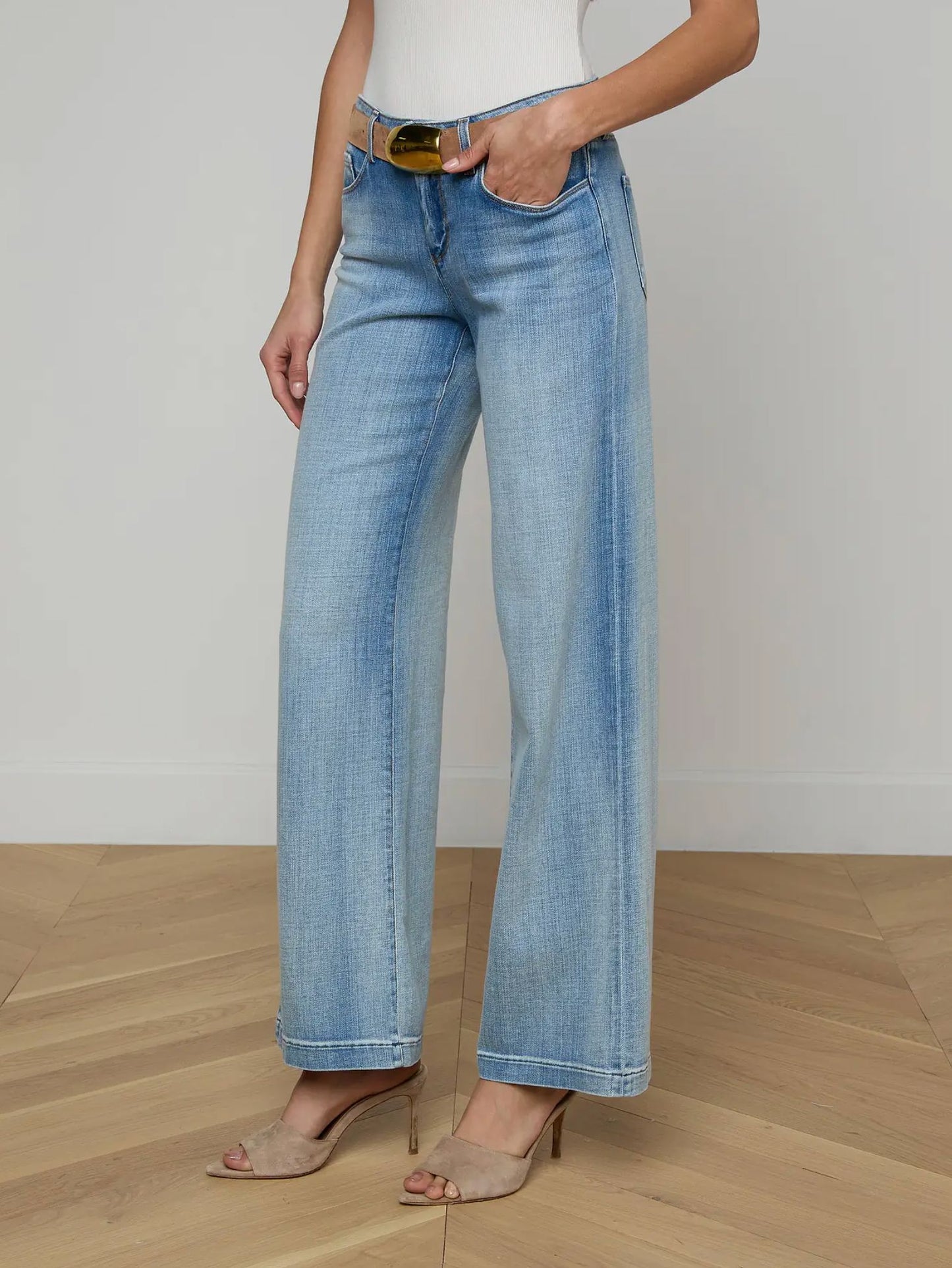 Joanne Low Rise Wide Leg Jeans-Denim-Uniquities
