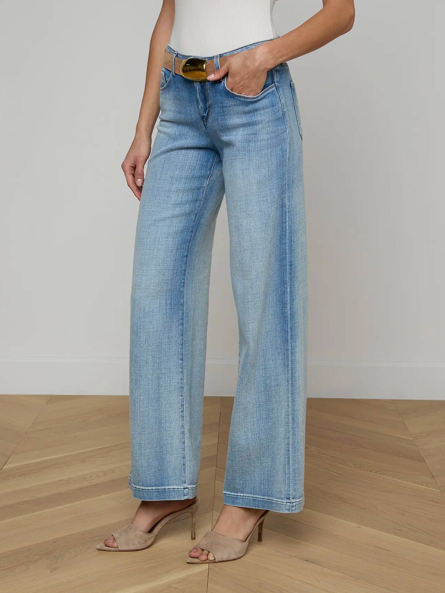 Joanne Low Rise Wide Leg Jeans-Denim-Uniquities