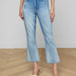 Kendra High Rise Crop Flare Jeans-Denim-Uniquities