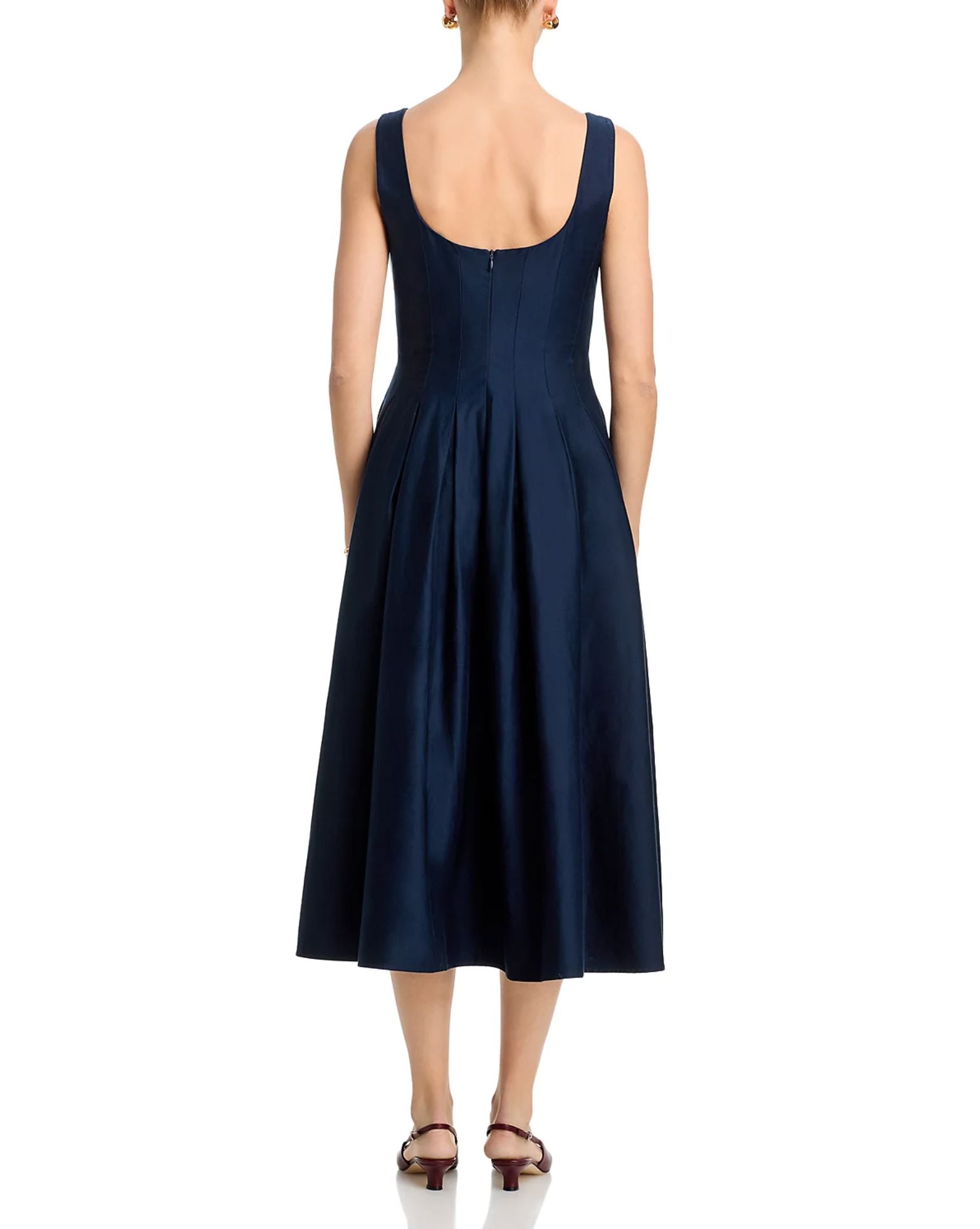 Cotton Sateen Midi Dress-Dresses-Uniquities