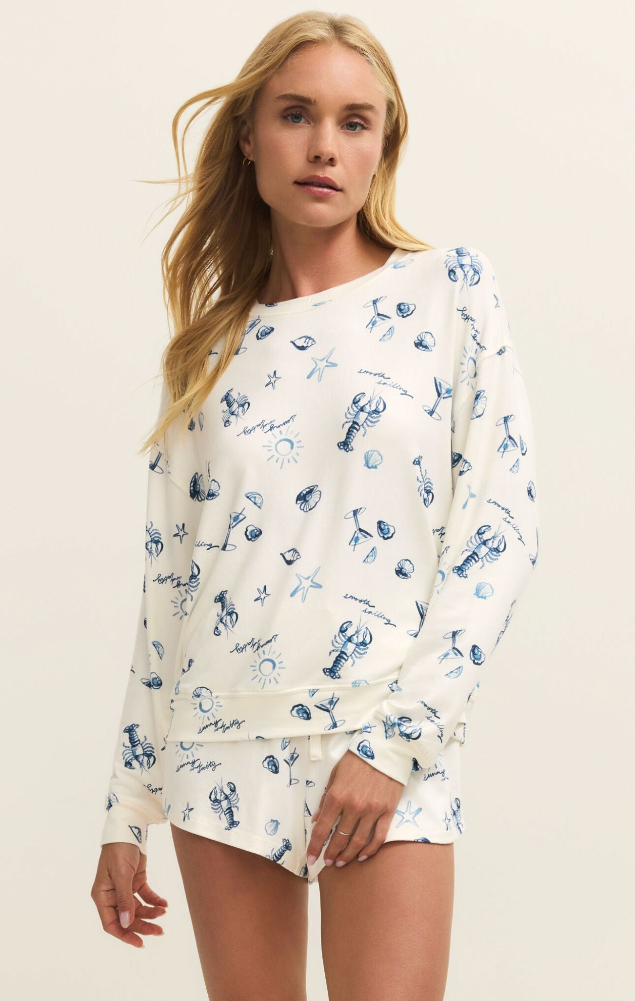 Lost At Sea Long Sleeve Top-Lounge-Uniquities