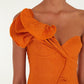 Orange Flower Mini Dress-Dresses-Uniquities