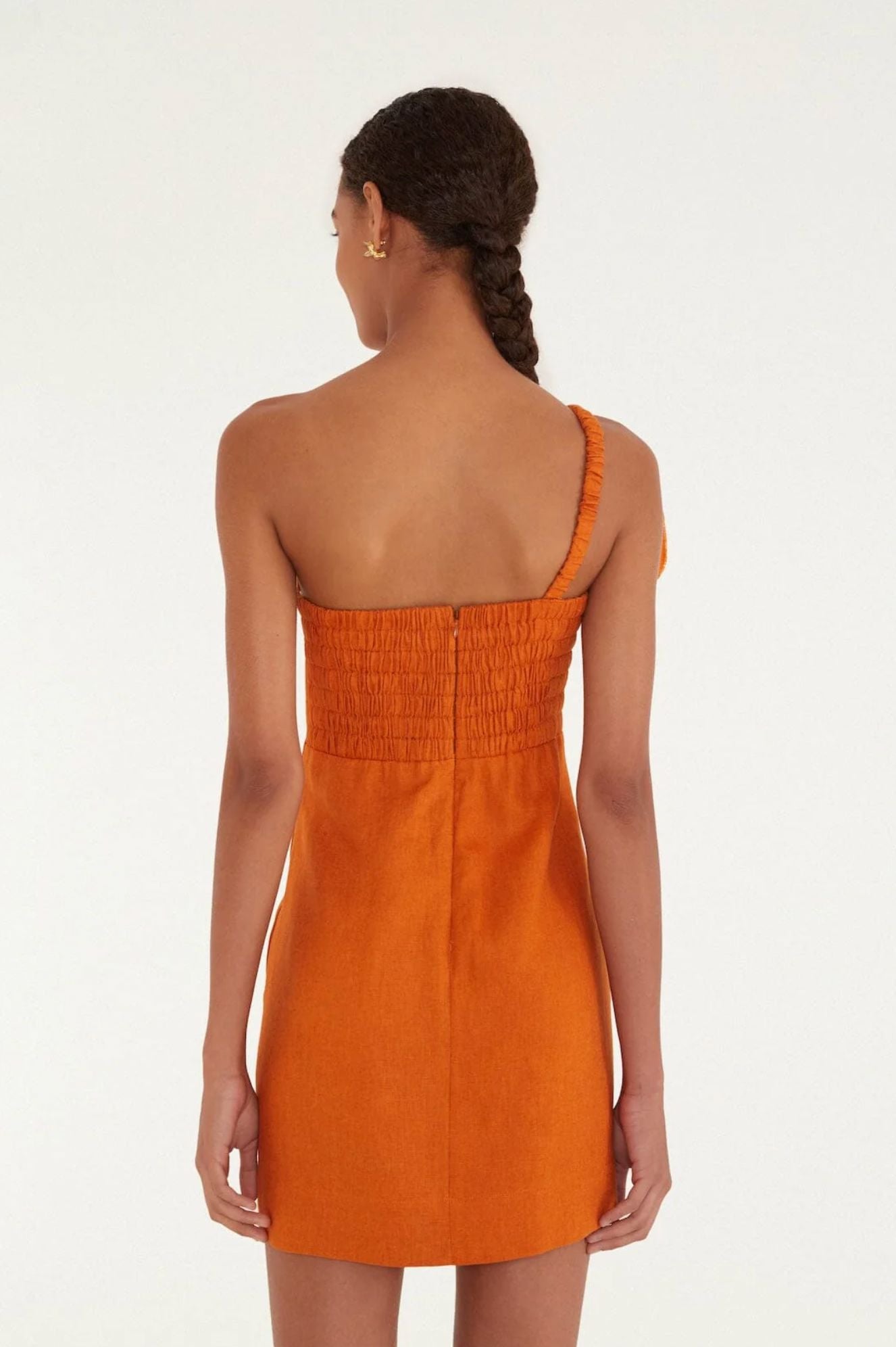 Orange Flower Mini Dress-Dresses-Uniquities