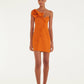 Orange Flower Mini Dress-Dresses-Uniquities