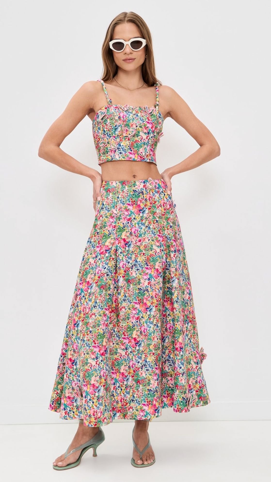 Peasant Floral Maxi Skirt-Bottoms-Uniquities