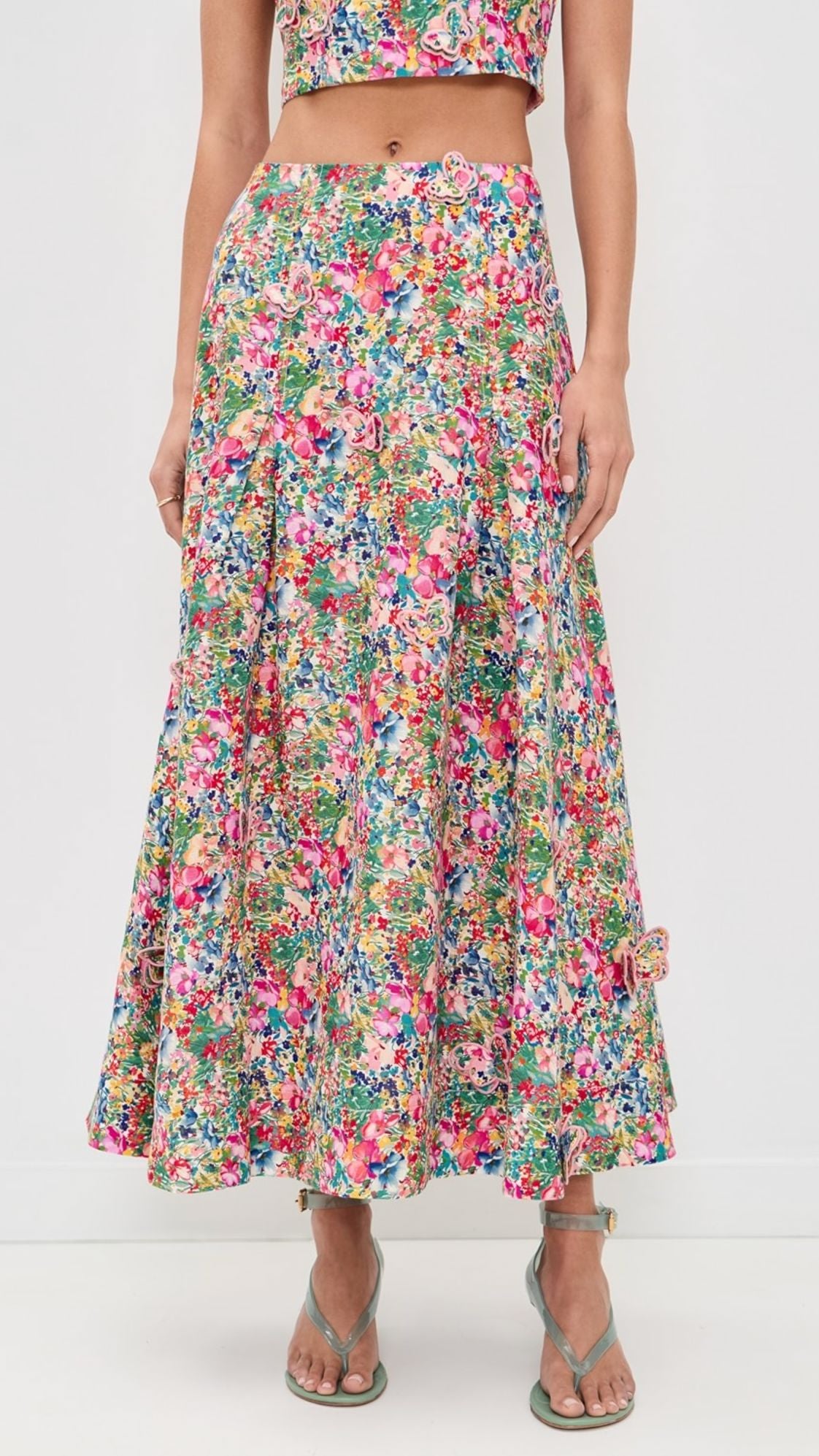 Peasant Floral Maxi Skirt-Bottoms-Uniquities