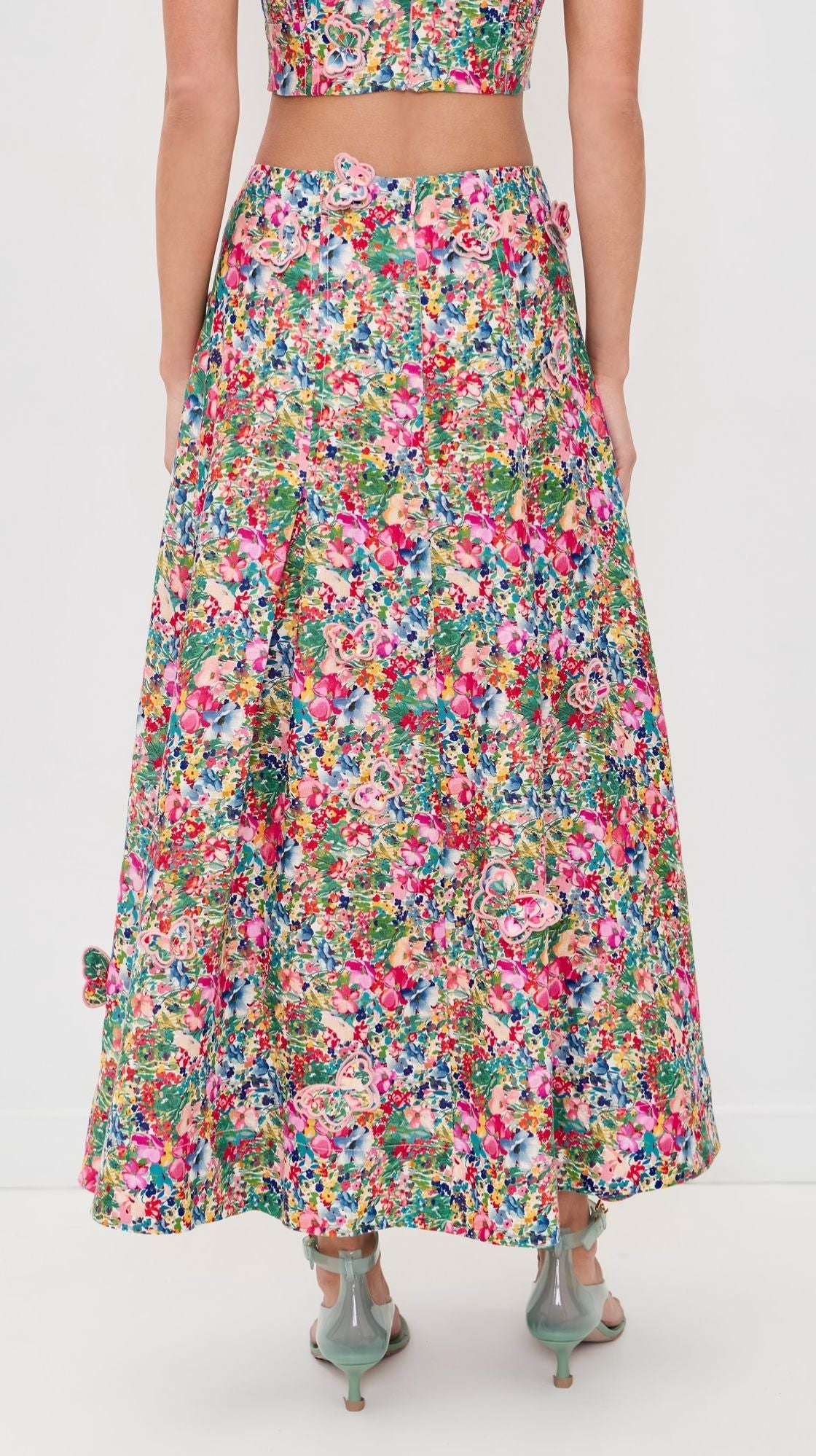 Peasant Floral Maxi Skirt-Bottoms-Uniquities