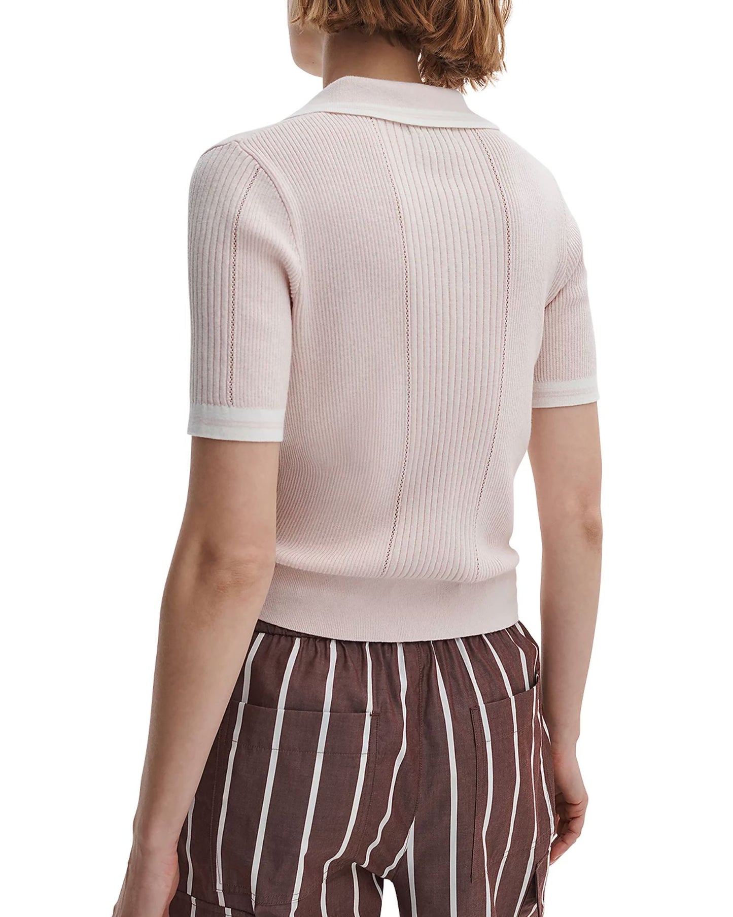 Laurie Tipped Short Sleeve Polo-Sweaters-Uniquities