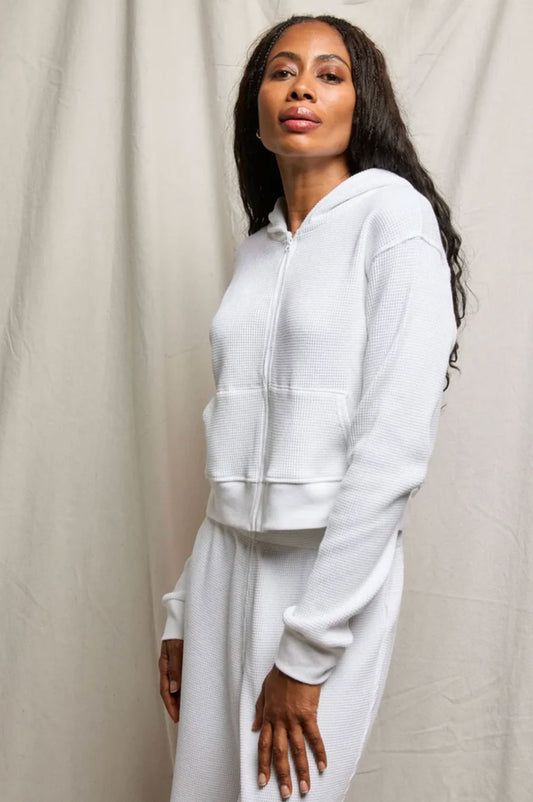 Inez Waffle Zip Hoodie-Lounge-Uniquities