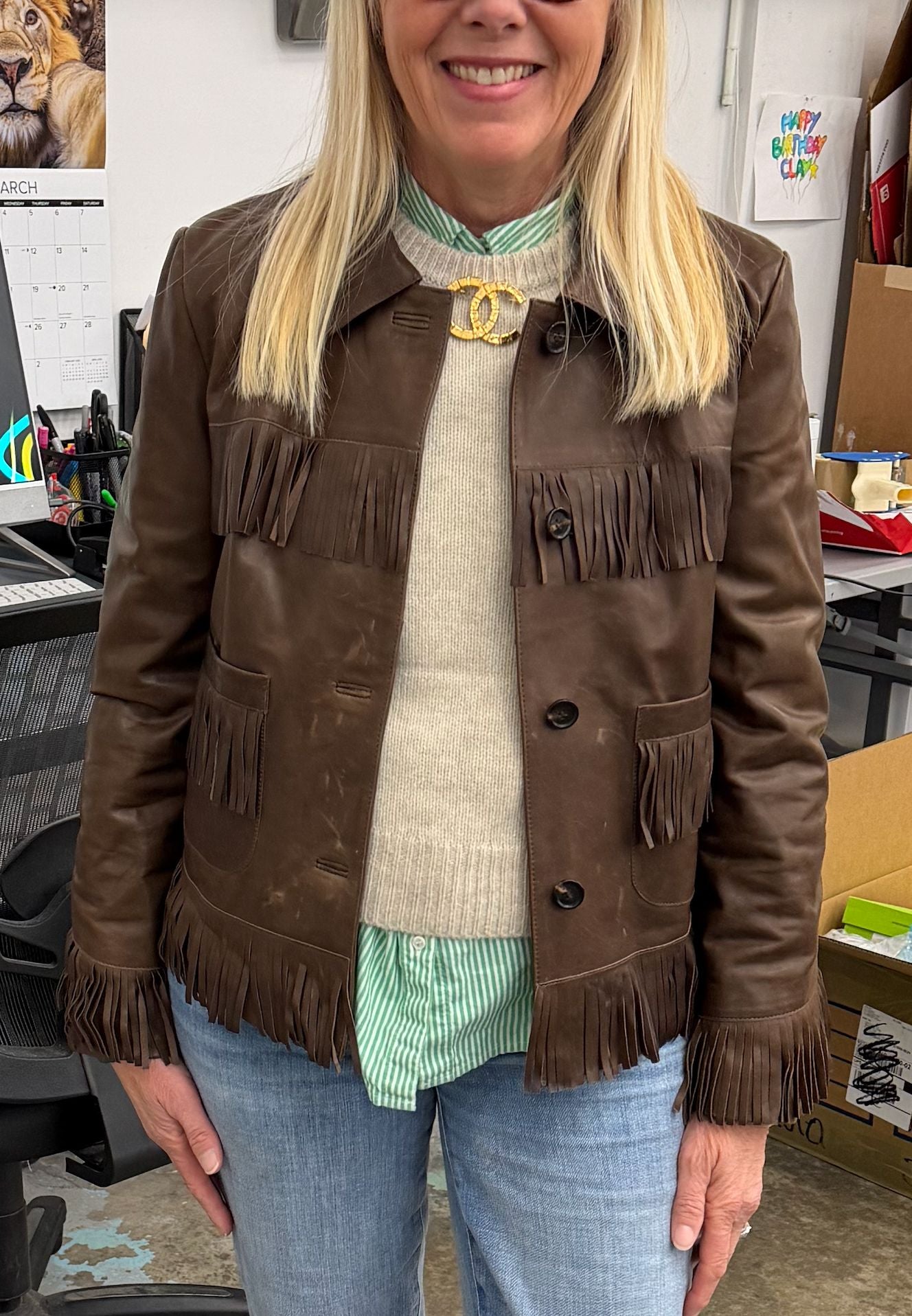 Lazare Fringe Leather Jacket-Jackets-Uniquities