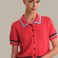 Amy Tipped Polo Cardigan-Tops/Blouses-Uniquities