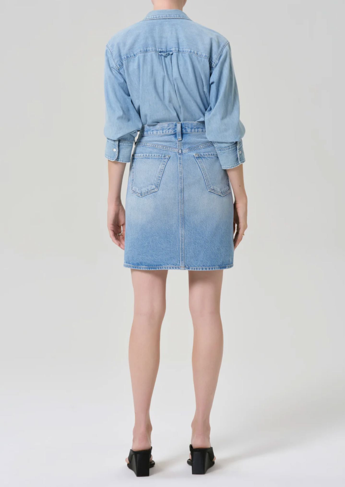 Etta Pencil Skirt-Denim-Uniquities