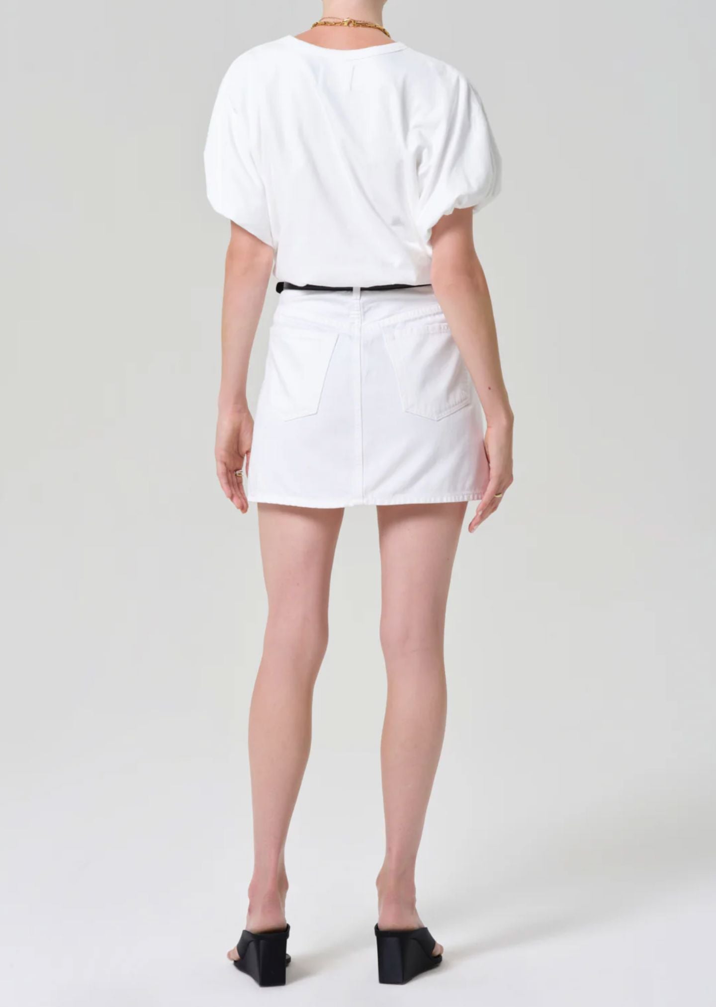 Ramona Skirt in Soft White-Denim-Uniquities