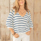 Helene Striped 3/4 Sweater-Sweaters-Uniquities
