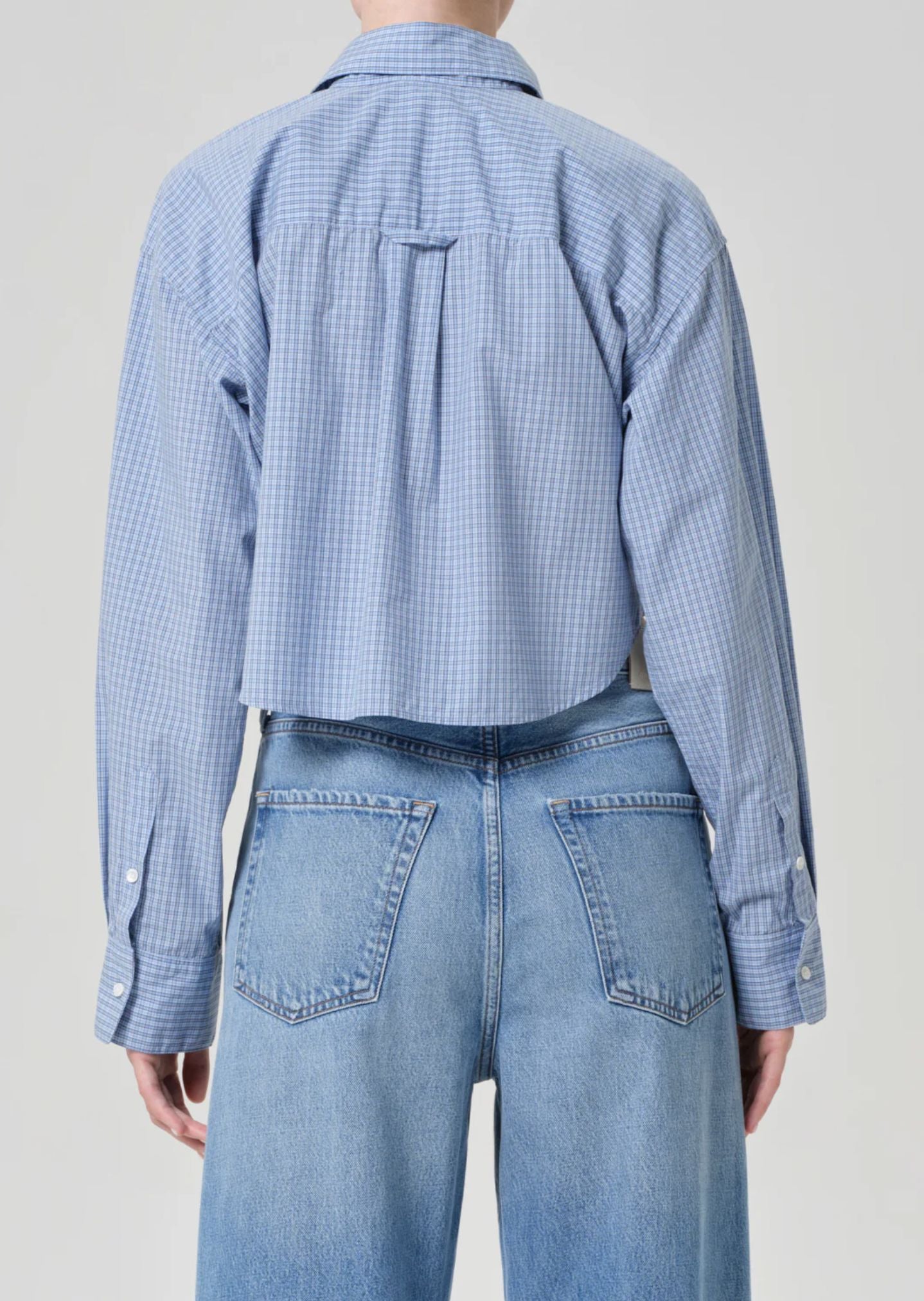 Ana Cropped Shirt in Plaid-Tops/Blouses-Uniquities