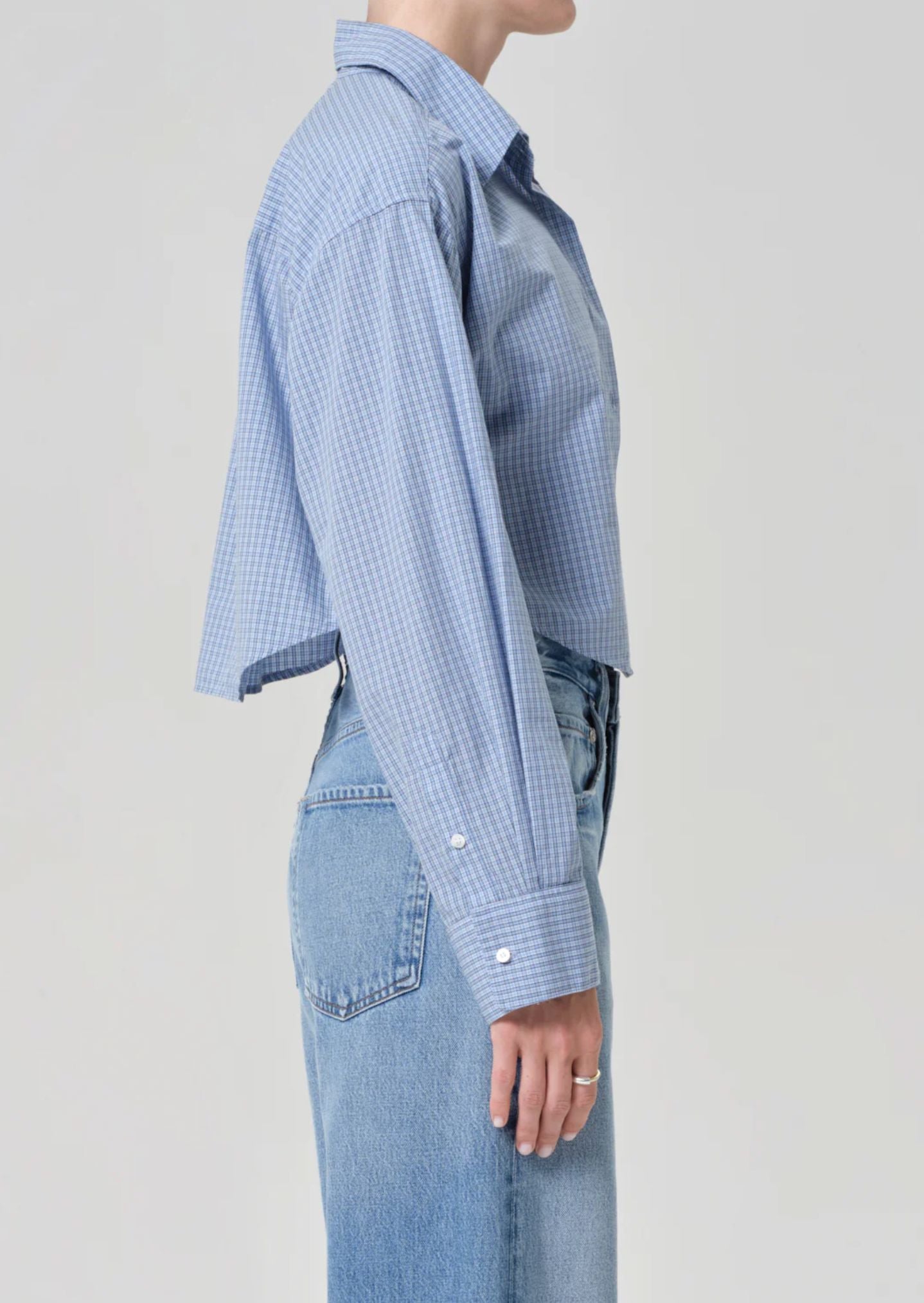 Ana Cropped Shirt in Plaid-Tops/Blouses-Uniquities
