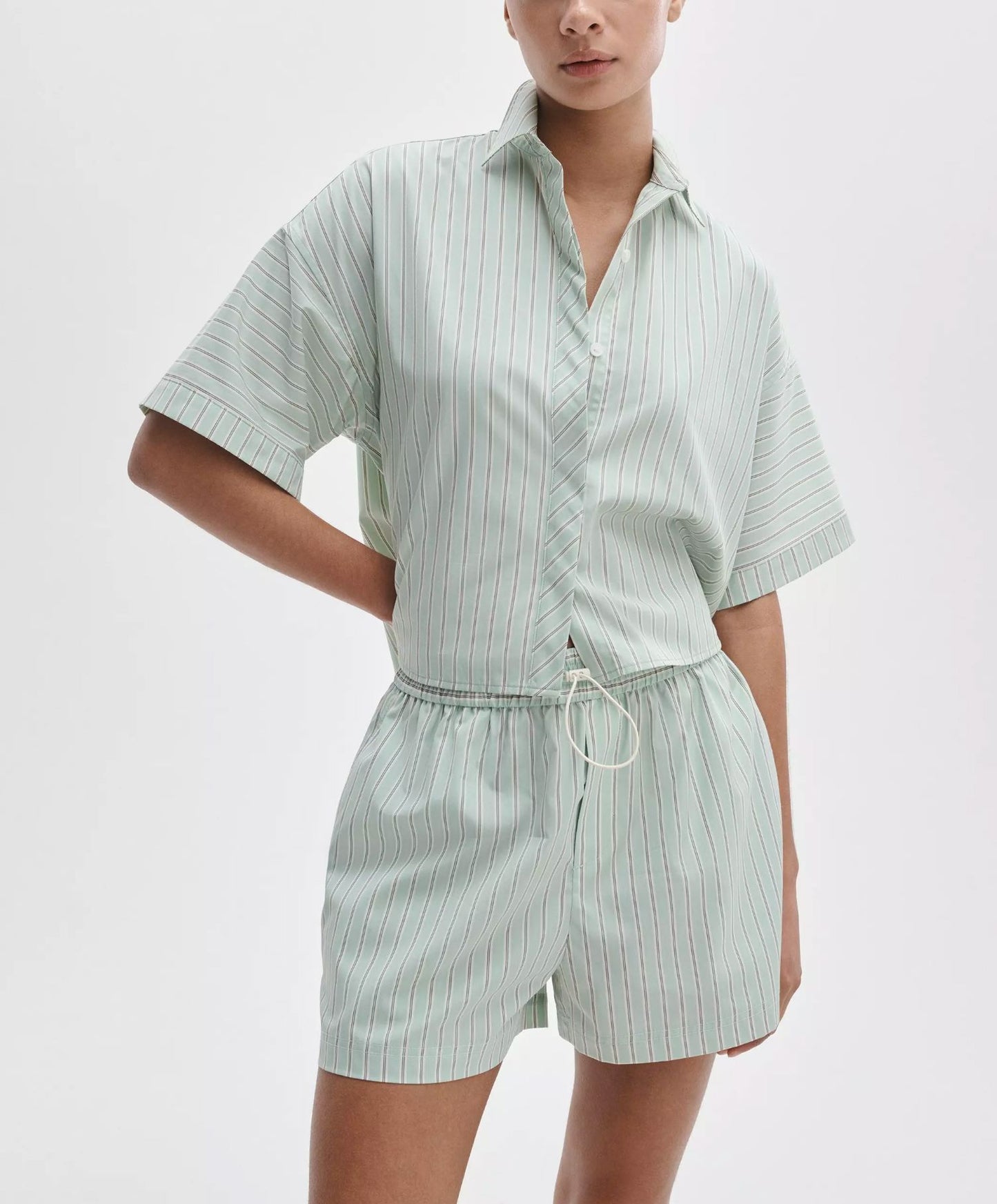Marin Short Sleeve Stripe Shirt-Tops/Blouses-Uniquities