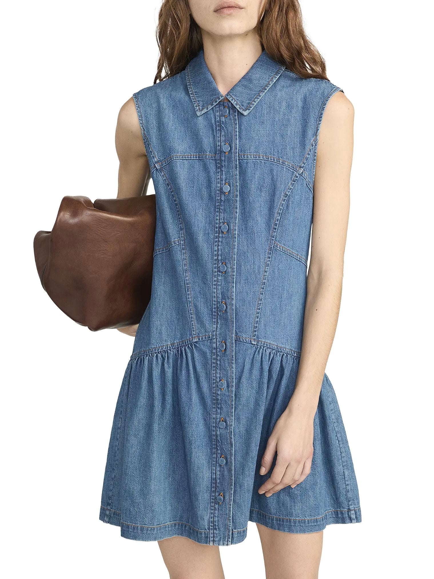 denim day dress Godet All Day Denim Dress