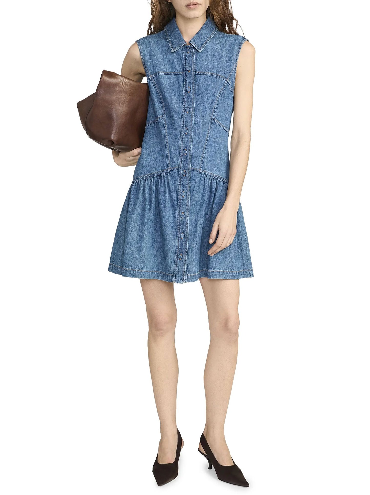 FRAME Women's The Denim Day Dress - Blue - Size L